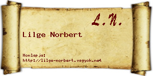 Lilge Norbert névjegykártya